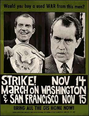 Photo: Would you buy a used war from this man? (President Nixon) Credit: 1969; Student Mobilization Committee to End the War in Vietnam (Washington, DC)